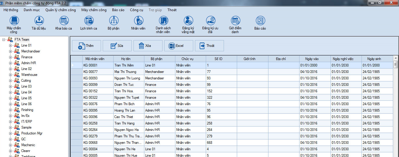 phần mềm chấm công FTA